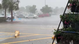 US: Large Hail Batters Central Florida During Severe Storm