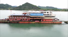 Tourists Visit The Three Gorges of the Yangtze River in Yichang, China