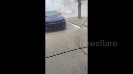 Large hail batters central Florida, US, during severe storm