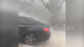 Video shows strong hail storm pelting Palm Bay, Florida