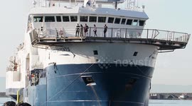The migrant search and rescue vessel Geo Barents, belonging to the NGO