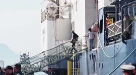 The migrant search and rescue vessel Geo Barents, belonging to the NGO