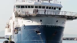 Vessel arrives in Naples with 75 migrants rescued from off coast of Libya