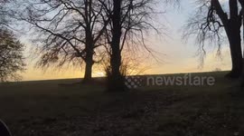 Nature golden hour winter in Luton 2023 Bedfordshire, trees, hill