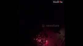 'This is amazing!' - An up-close drone video of a fireworks show