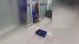 Custom officials seize narcotic substances from whiskey bottles in northern India