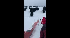 Insane Slush Cup 2022 Downhill Ski Water-Skipping Stunt