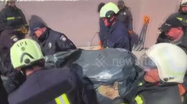 Russia's strike on Uman: Firefighters at explosion site
