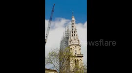 Time-Lapse As Renovation of Zagreb Cathedral Begins with 600 Tons of Steel Used to Erect Scaffolding In Croatia