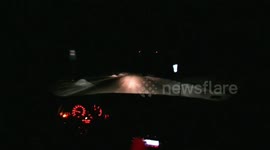 Night drifting on a slippery road in a BMW. Some time ago. The action takes place in a city in Latvia.