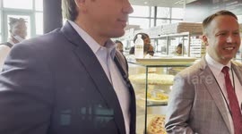 Florida Governor Ron DeSantis attends the grand opening and ribbon cutting ceremony for Delray Beach Market