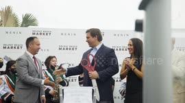 Florida Governor Ron DeSantis attends the grand opening and ribbon cutting ceremony for Delray Beach Market.