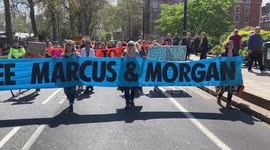 Just Stop Oil march in solidarity with jalied activists