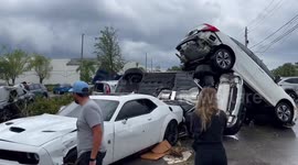 Tornado tosses car over near Palm Beach Gardens, Florida