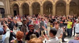 Spain: The Obamas And Steven Spielberg Visit Monastery Of Montserrat 2