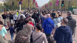 Crowds of people visit Buckingham Palace ahead of the coronation of King Charles III