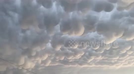 Stunning mammatus clouds take over central Texas skies