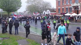 Manchester United Protest On The Way To Old Trafford For 'Full Sale Only' Glazers Out Protest