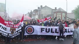 United Fans March On Old Trafford For 'Full Sale Only' Glazers Out Protest
