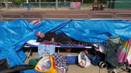 Royal super fans camp outside The Mall one week before King Charles III coronation