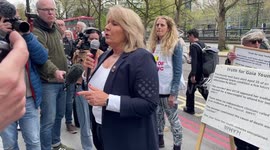 General secretary of the Royal College of Nursing Pat Cullen joined striking nurses outside University College Hospital in London