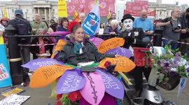 London May Day 2023 rally in Trafalgar square, London, UK