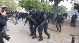 At least one police officer injured during ugly scenes in Paris during May Day rally
