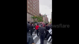 Climate activists block road outside MET Gala venue in protest