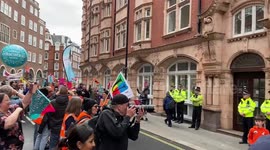 Striking teachers stage loud protest outside the Department for Education