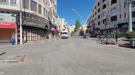 Shops are seen closed during a general strike following the announcement of the death of a Palestinian hunger striker Khader Adnan who was in Israeli detention in the West Bank city of Hebron