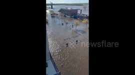 US: Northeast Iowa Under Floodwater As Mississippi River Continues To Rise Due To Snow Melt 3