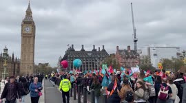 Teachers' strike Save Our Schools. March through Westminster, including a protest outside the Department for Education and Downing Street