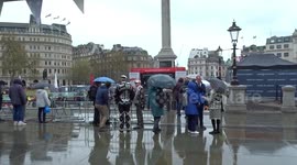 St George's Day 2023 celebrated in the rain in Trafalgar Square