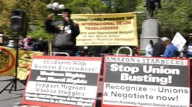 Demonstration during  May Day at Union Square, New York