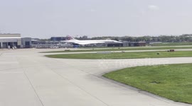 Rare concorde plane seen parked at Heathrow Airport in London