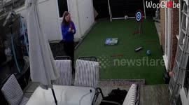 Oblivious Father accidently shots her son with a toy arrow