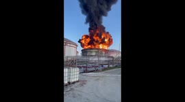 Fire erupts at oil depot in Russia near Crimean Bridge