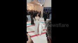 Jared Leto Dressed As Lagerfeld Cat Interrupts Ann Hathaway At Met Gala 2023 In NY, USA