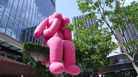 Giant Pink Rabbit In Chongqing, China