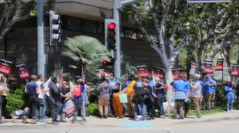Hollywood Writers Strike 2023 in Burbank, California,