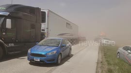 Inside I-55 dust storm