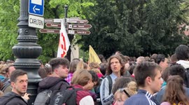 Student and teachers protest against Viktor Orban in Budapest, Hungary