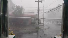 Raging storm blows down power cables causing explosions