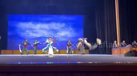 Opera performer delivers impressive show despite his trousers falling down