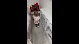 Cute toddler in COMPLETE SHOCK after Alexa understands her request to play Baby Shark