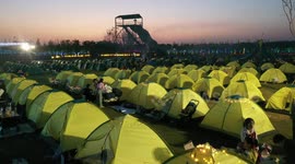Tent Camping During May Day Holiday In Xuzhou, China