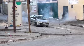 Clashes between Palestinian protesters and Israeli forces following the funeral of Iman Odeh who was shot dead after reportedly attempting to stab an Israeli soldier in the town of Hawara in the West Bank city of Nablus