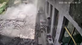 Man narrowly avoids death as dilapidated house collapses during repairs
