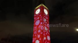 Big Ben shines in incredible red and blue lights to mark Charles’ coronation