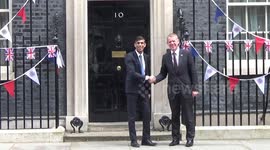 UK Prime Minister Rishi Sunak welcomes Prime Minister of New Zealand Chris Hipkins to 10 Downing Street